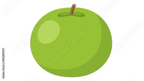 A vibrant green apple illustration showcasing fresh fruit for healthy eating and snack concepts