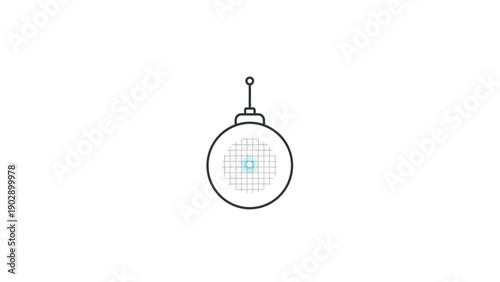 Stylized graphic of a modern sensor or signal receiver with digital display for data processing