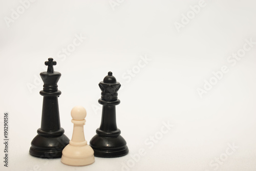 Social Inequality and Diversity Concept Using Chess Pieces on White Background