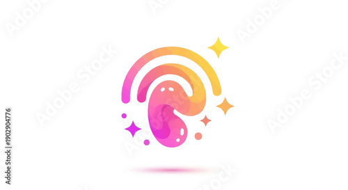 Vibrant abstract design with a magical feel and gradient colors glowing brightly