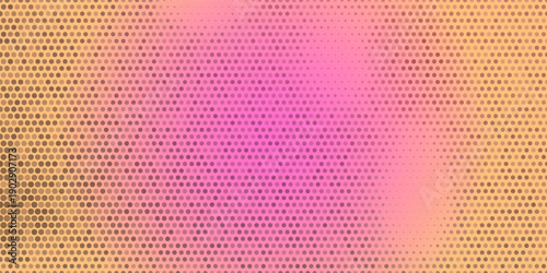 Pink orange polka dots gradient halftone background. Pop art cartoon dot texture with comic graphic design, Horizontal abstract pattern wall for cover digital technology. vector eps10