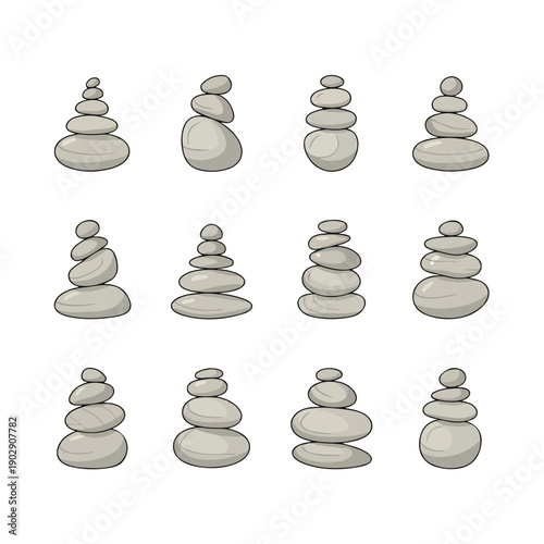 Canvas Print Balanced pile of stones