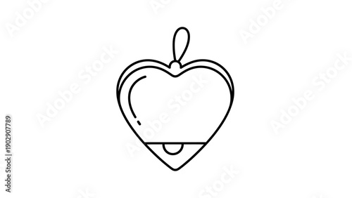 Minimalist outline icon depicting a heart-shaped object perfect for love and romance concepts