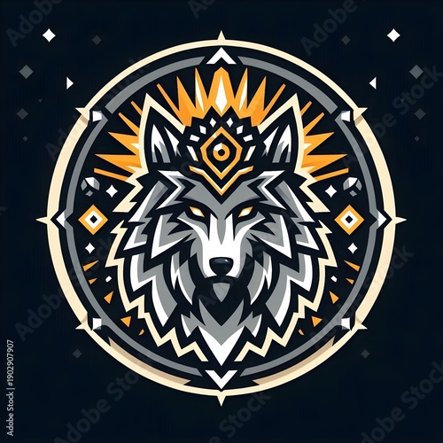 Skoll Sun Chaser Wolf Esports Mascot Logo Vector
