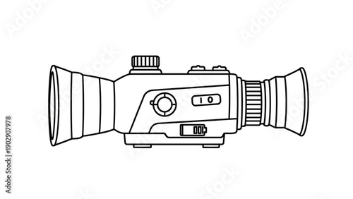 Precision optical device outline: a modern thermal imager or night vision monocular for observation