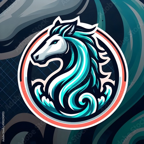 Kelpie Water Horse Esports Mascot Logo Vector