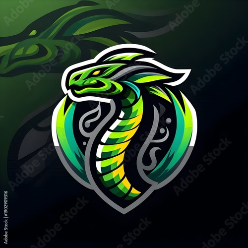 Rainbow Serpent Dream Crest Esports Mascot Logo Vector