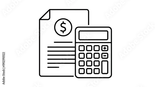 Financial documents and calculator representing business accounting and invoicing.