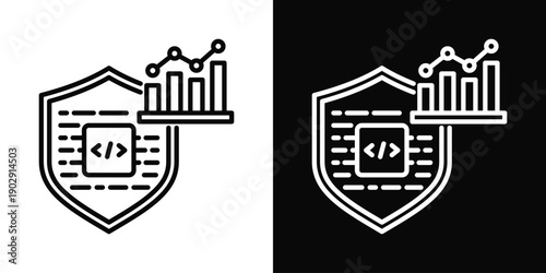 Static Analysis Icon White And Black Background Style
