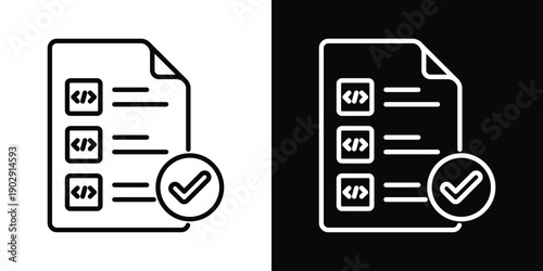 Test Report Icon White And Black Background Style