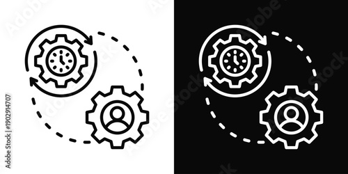 Queue Icon White And Black Background Style