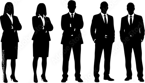 Silhouettes of business people