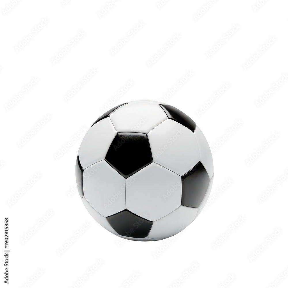 Naklejka premium Classic black and white soccer ball isolated on transparent background