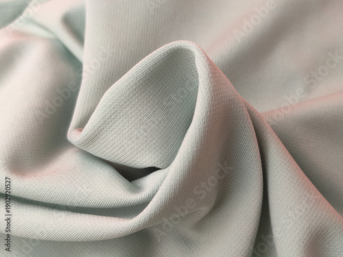 This appears to be a mint green ribbed knit fabric, likely made from a blend that includes polyester, cotton, or spandex