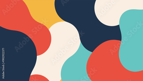 Abstract Colorful Wavy Blob Shapes Background Design