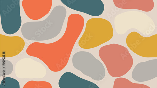 Dynamic Organic Blob Shapes Create a Seamless Abstract Pattern Background