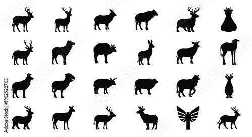 Collection of Animal Silhouettes Vector Art.