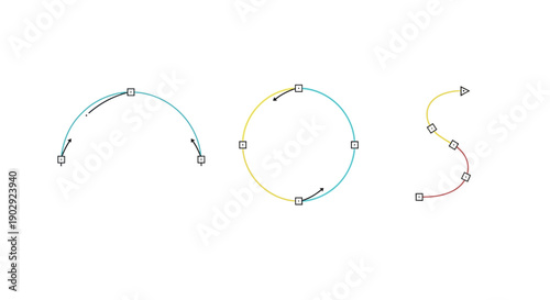 Minimalist vector illustration featuring Bézier curves and vector paths.