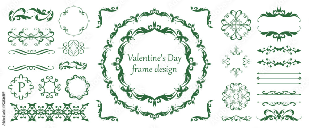 Fototapeta premium Valentine’s Day Antique Frame Set
