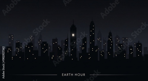 Earth Hour – Energy Awareness in a Cityscape Celebrating a Global Movement for Our Planet