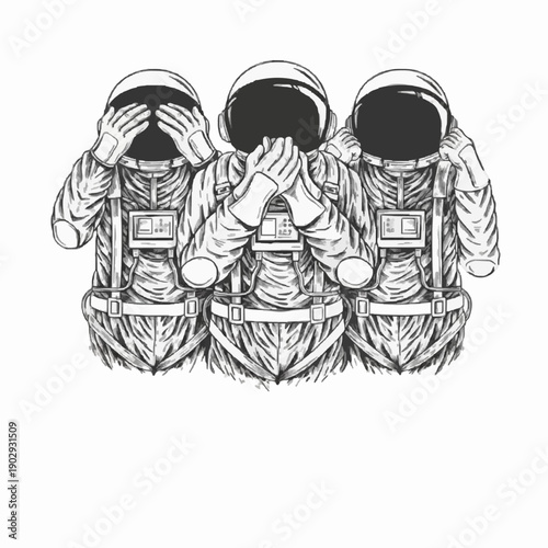 Three Astronauts See No Evil, Hear No Evil, Speak No Evil