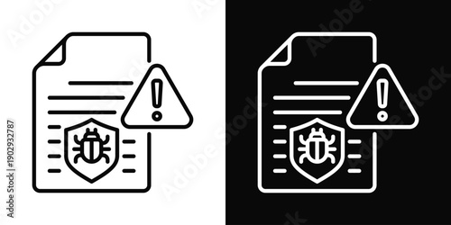 Security Incident Icon White And Black Background Style