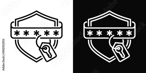 Security Token Icon White And Black Background Style