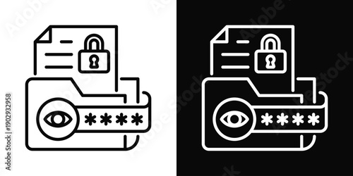 Confidentiality Icon White And Black Background Style