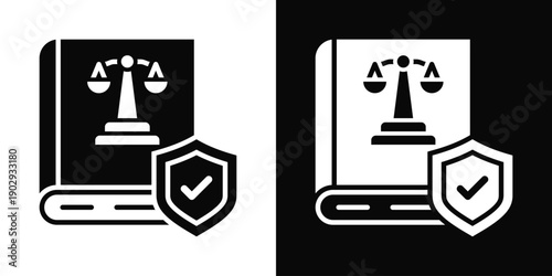 Regulatory Standards Icon White And Black Background Style