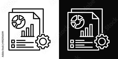 Service Reporting Icon White And Black Background Style