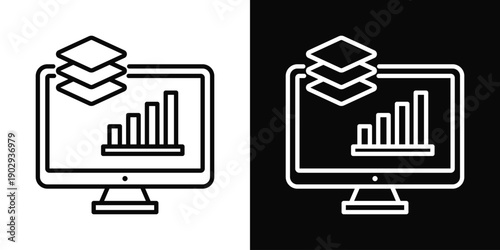 Dashboard Icon White And Black Background Style