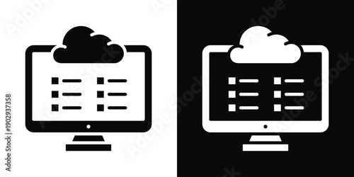 Service Portal Icon White And Black Background Style