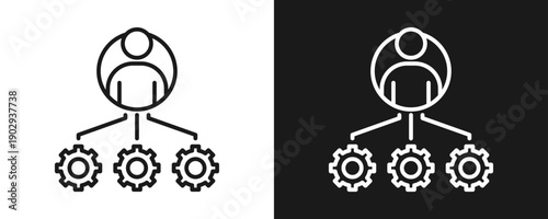 Managing Icon Set Outline In White And Black Background