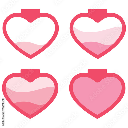 満たされていくハート型の充電池素材セット