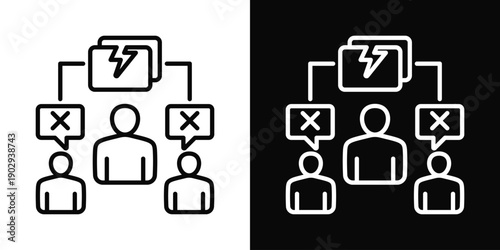 Peer Conflict Icon White And Black Background Style