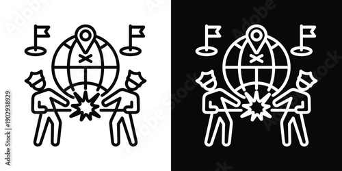 Power Struggle Icon White And Black Background Style