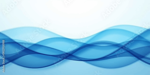 Smooth abstract blue wave background featuring a flowing curve design with soft light lines and digital motion shapes for a modern vector illustration backdrop