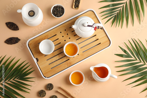 Set for tea ceremony with t...