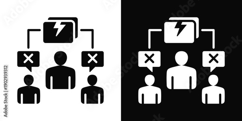 Task Assignment Icon White And Black Background Style