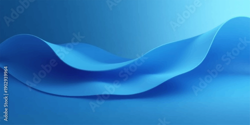 A flowing blue abstract background features a wavy vector design with light blue curves and motion patterns that create a textured water flow illustration