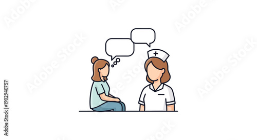 Nurse consulting with a patient, discussing health and providing medical advice