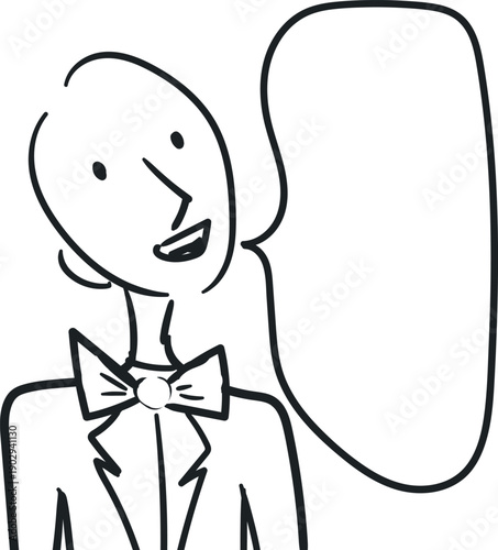 Service staff in the form of a guy in a bow tie.