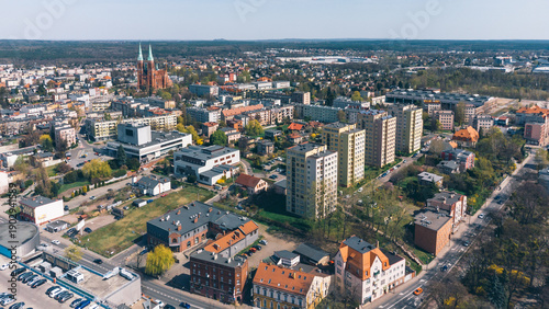 Fotografie Aerial View of City Center of Rybnik, Upper Silesia. Poland.