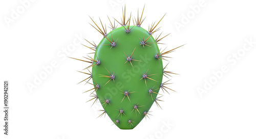Prickly Pear Cactus Pad with Thorns