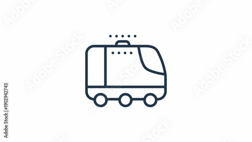 Autonomous Future Mobility Vehicle Icon Representing Smart Transportation and Efficient Delivery