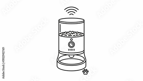 Modern Smart Pet Feeder with Wi-Fi Connectivity for Automated Animal Feeding System