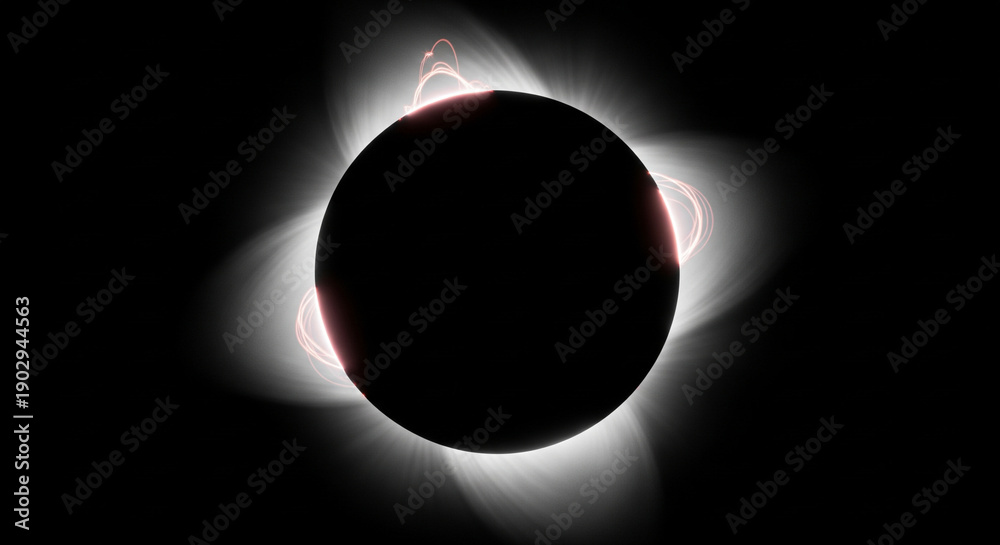custom made wallpaper toronto digitalClose-Up Total Solar Eclipse Showing Perfect Cosmic Alignment