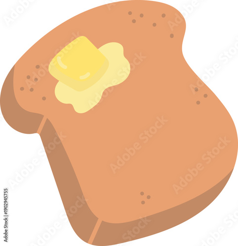 Bread with melted butter on top illustration