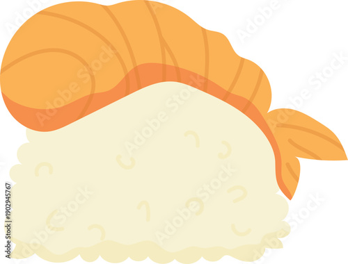 Sushi with temura on top illustration