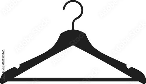 Black Silhouette Of A Wooden Clothes Hanger On A White Background garment hanger clothing